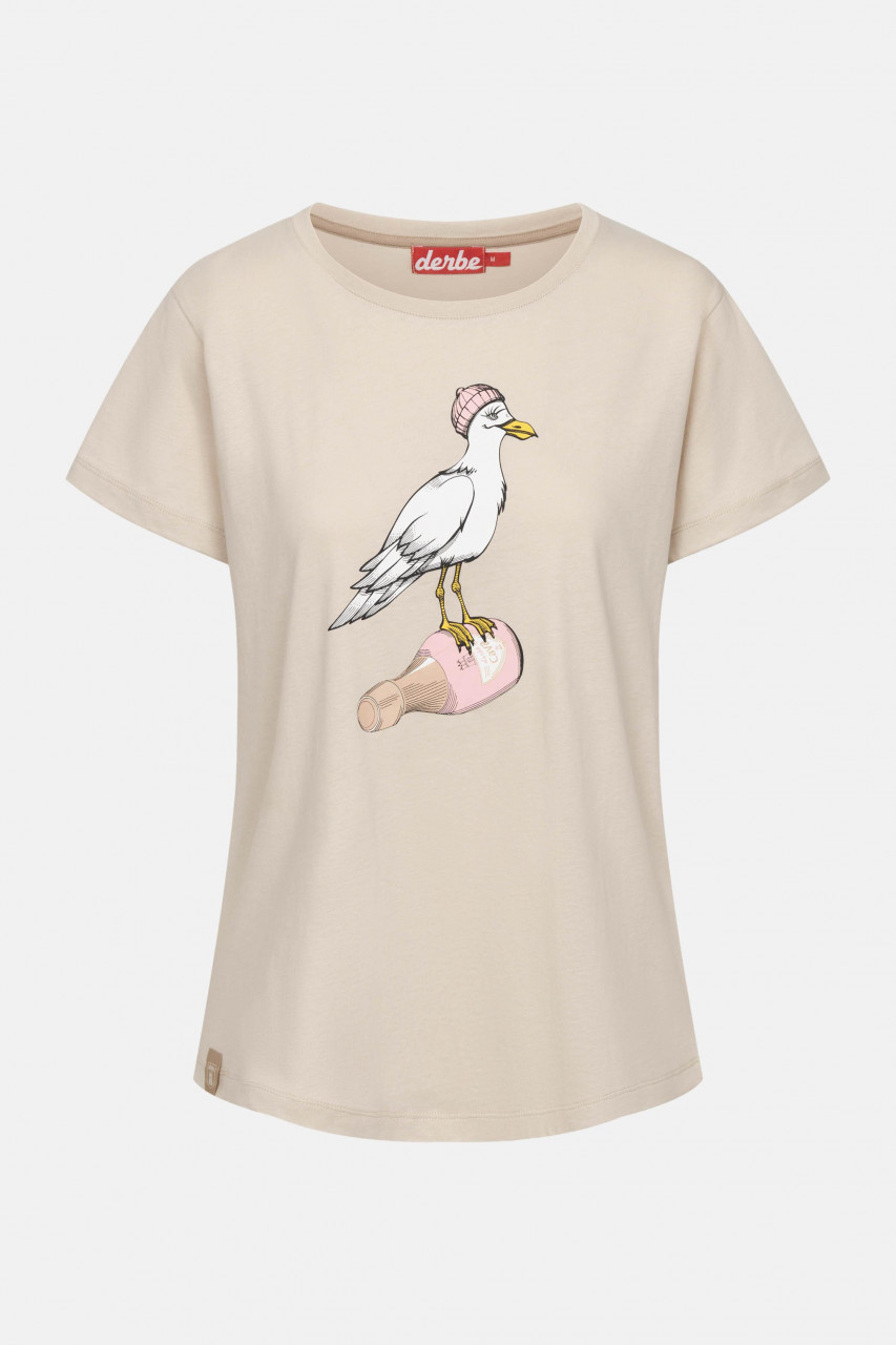 Derbe T-Shirt Sturmmöwin Damen Beige GOTS Organic