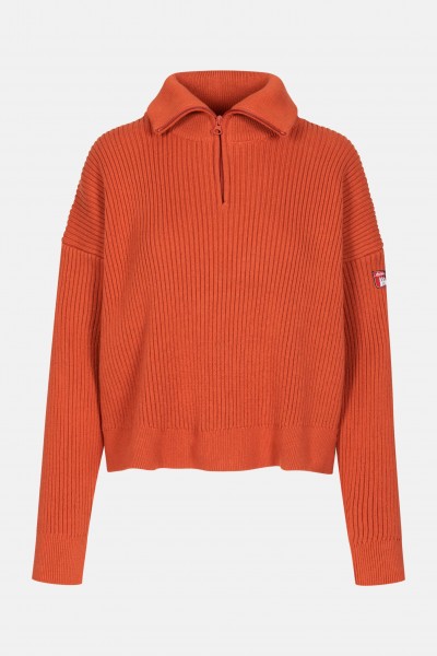 kk Derbe Damen Troyer Gots Organic Pullover Burnt Ochre Rostrot Derbe Damen Troyer Gots Organic Pullover Burnt Ochre Rostrot