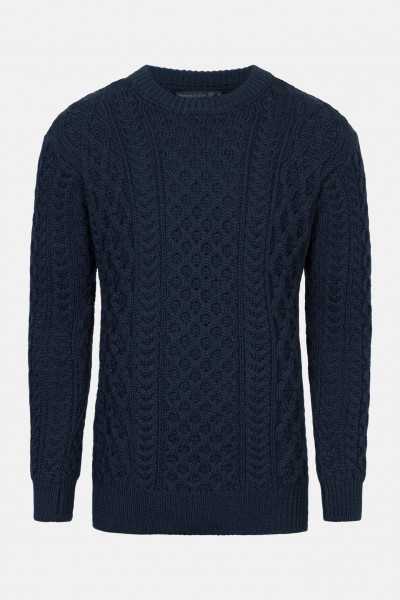 IrelandsEye Aran Blasket Blau Herren Pullover Navy Marine