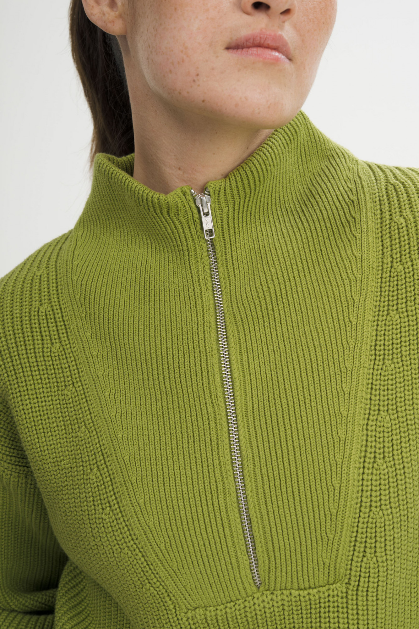 MELA Troyer KIMAYA Damen Grün Pullover Baumwolle GOTS Organic