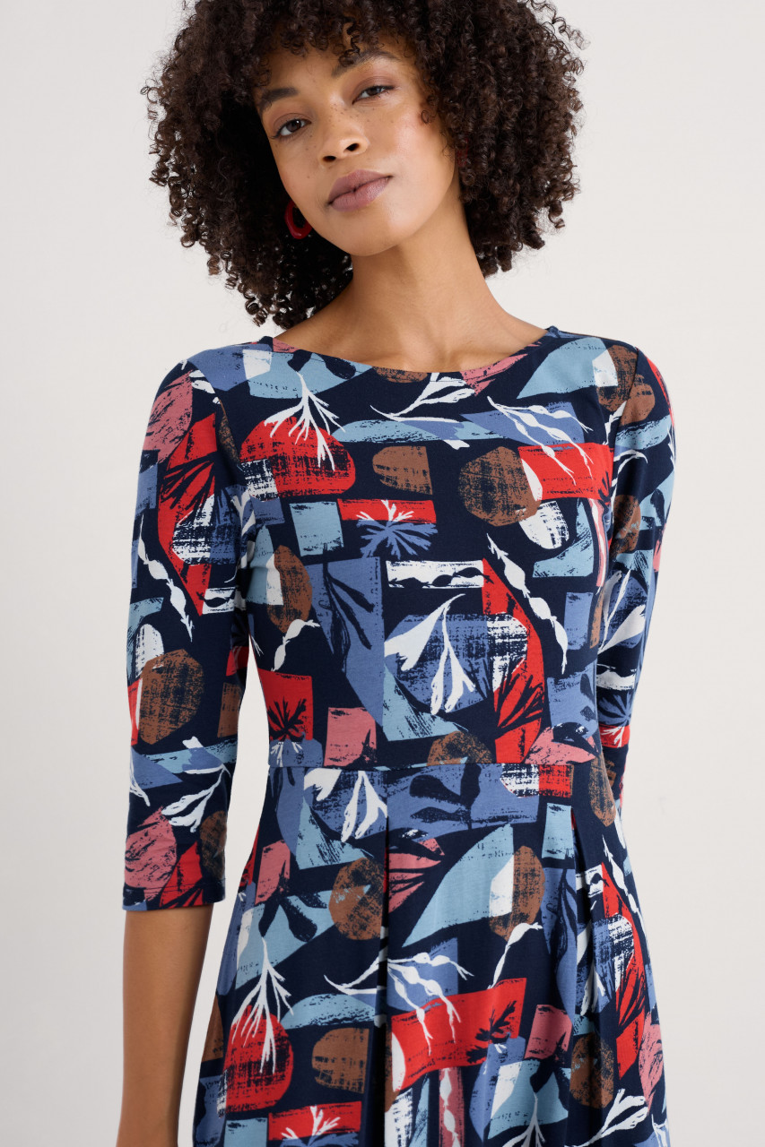 Seasalt Kleid Wild Bouquet Damen Blau Muscheln Grafisch