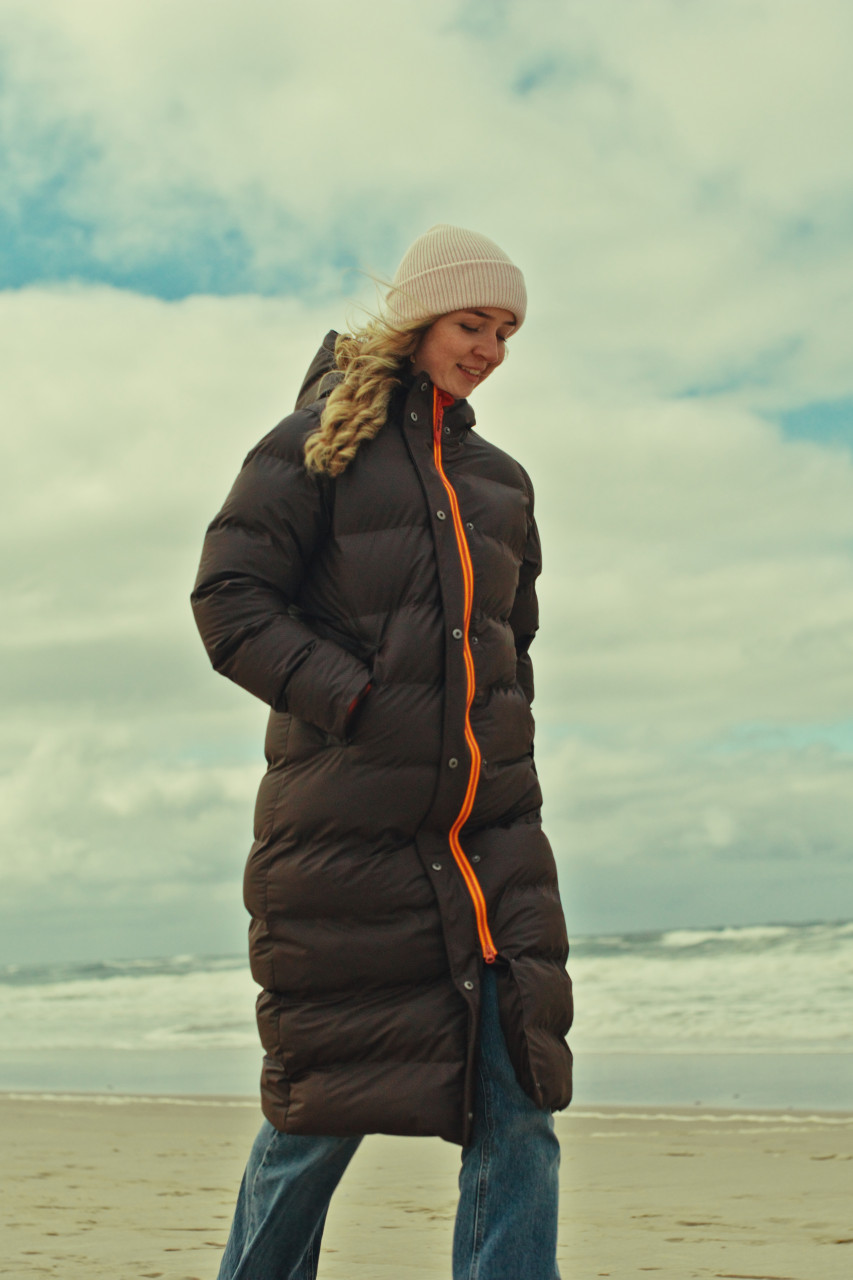 Derbe Wintermantel Interholm Damen Braun Rot Puffer