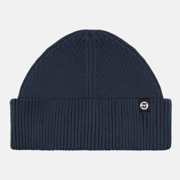 Hanseheld Strickmütze Seebär Rippstrick Blau Dockermütze Baumwolle GOTS Organic