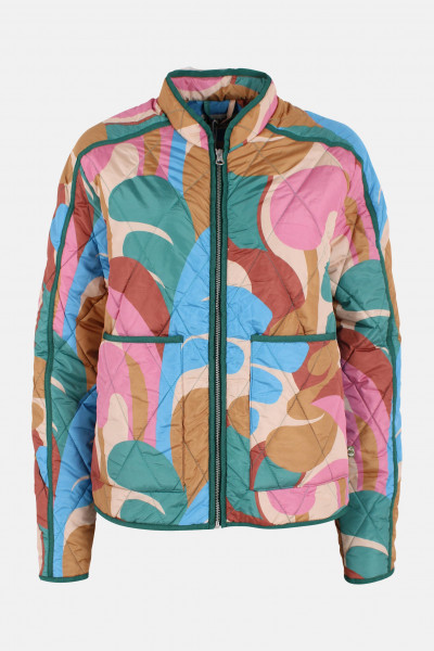 Danefae Danemaple Steppjacke Grün Türkis Braun Rosa Gemustert Übergangsjacke