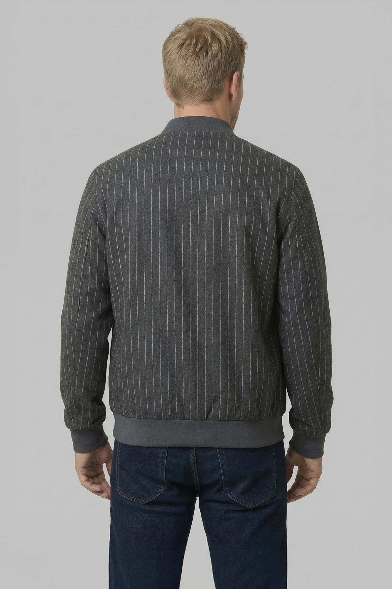 Derbe Übergangsjacke Blousby Pinstripe Herren Grau