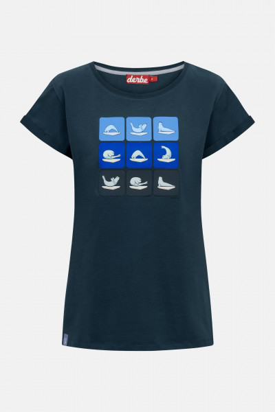 Derbe T-Shirt Yoga Robbe Damen Blau