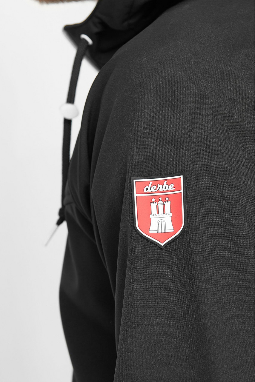 Derbe Isleby Herren Softshell Jacke Schwarz Grau