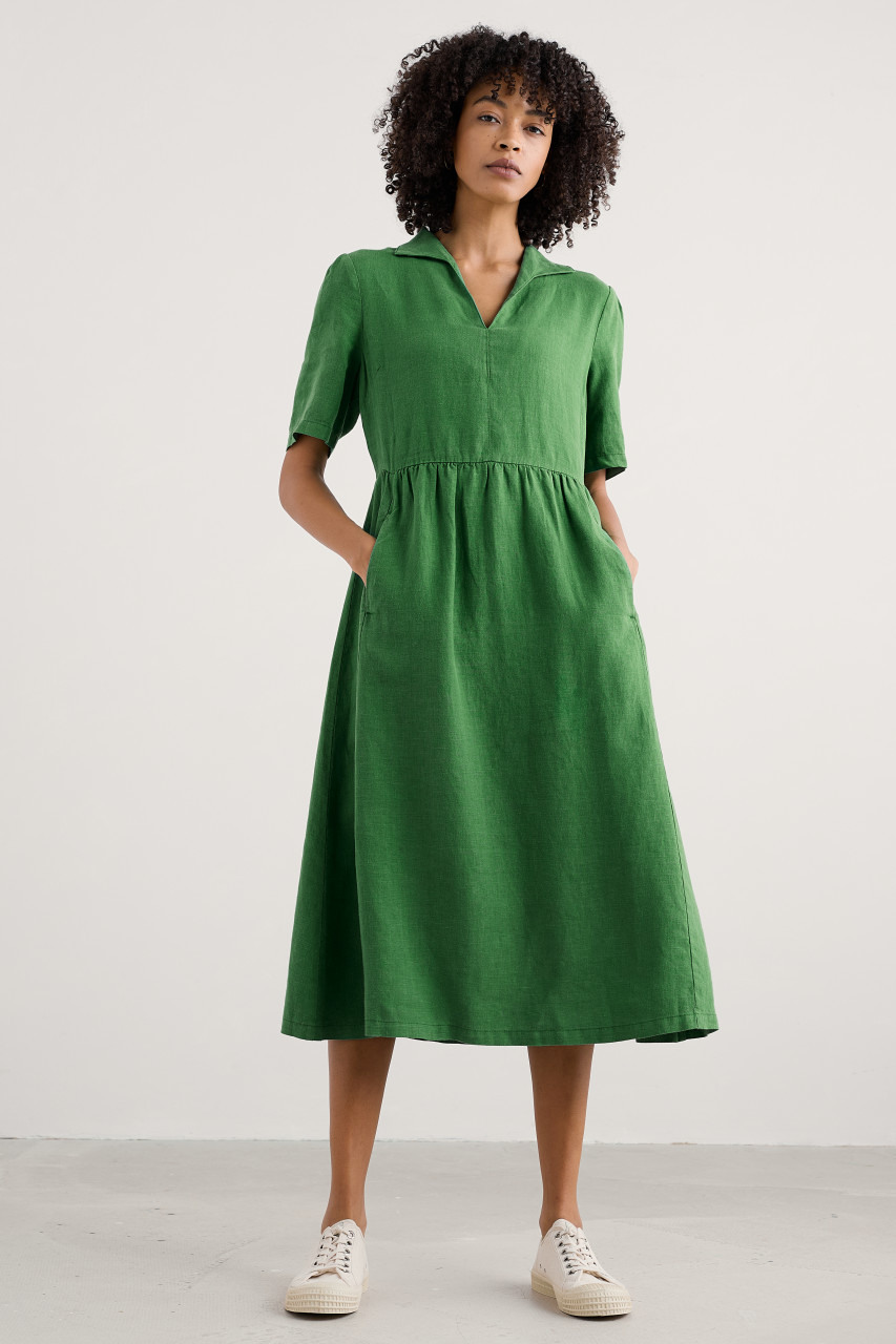 Seasalt Kleid Fen Violet Damen Grün Leinen Fischer