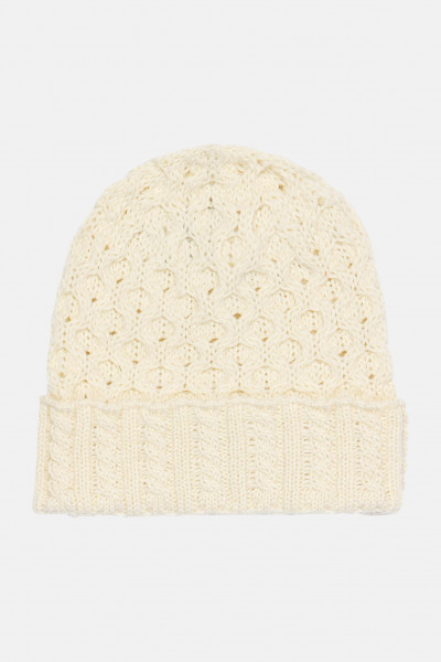 Aran Strickmütze  Natural Weiß für Unisex von IrelandsEye