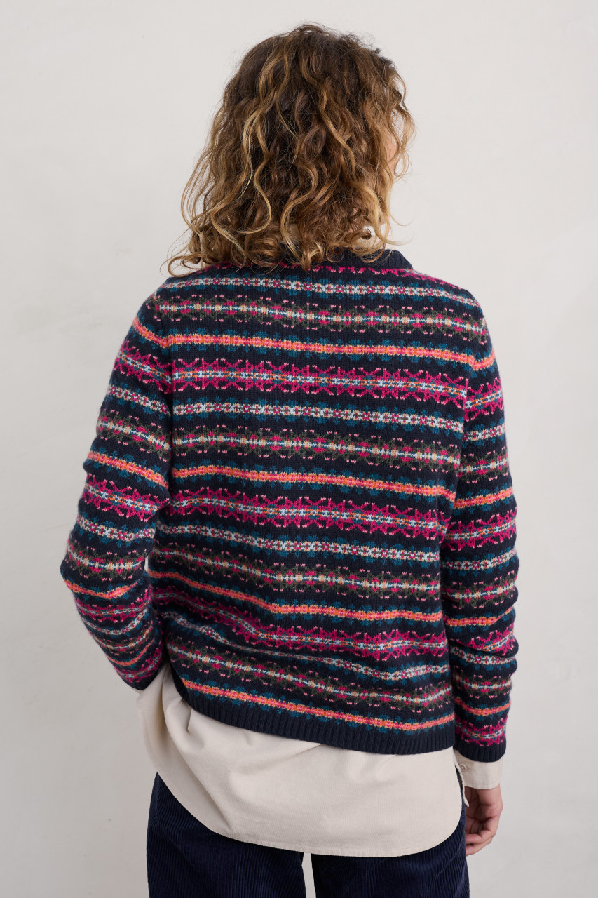 Seasalt Cornwall Pullover Percella Cove Damen Blau Pink Fairisle