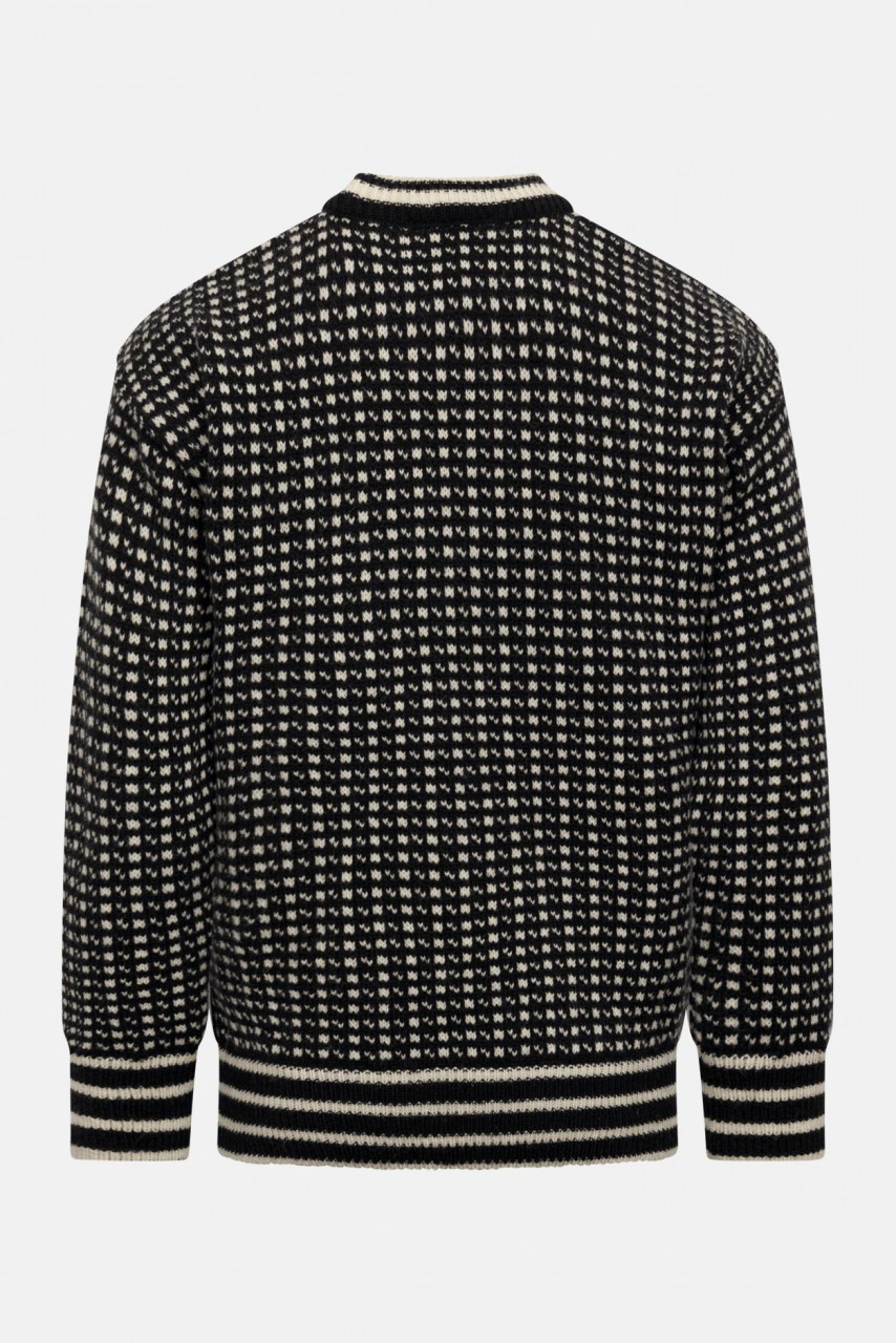 Bratens Isländer Pullover Norweger Schwarz Weiß Islandpullover