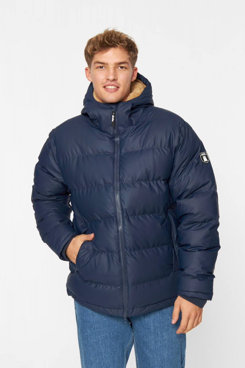 Derbe Interholm Cozy Herren Winterjacke Blau Dress Blue Caramel Puffer
