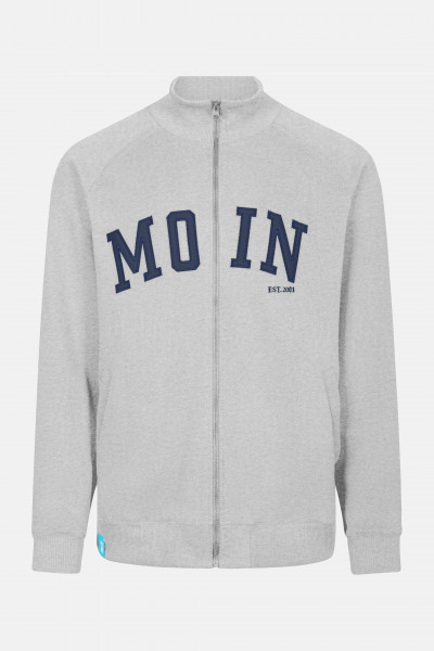 Derbe Moin Herren Sweatjacke Grey Melange Grau Derbe Moin Herren Sweatjacke Grey Melange Grau