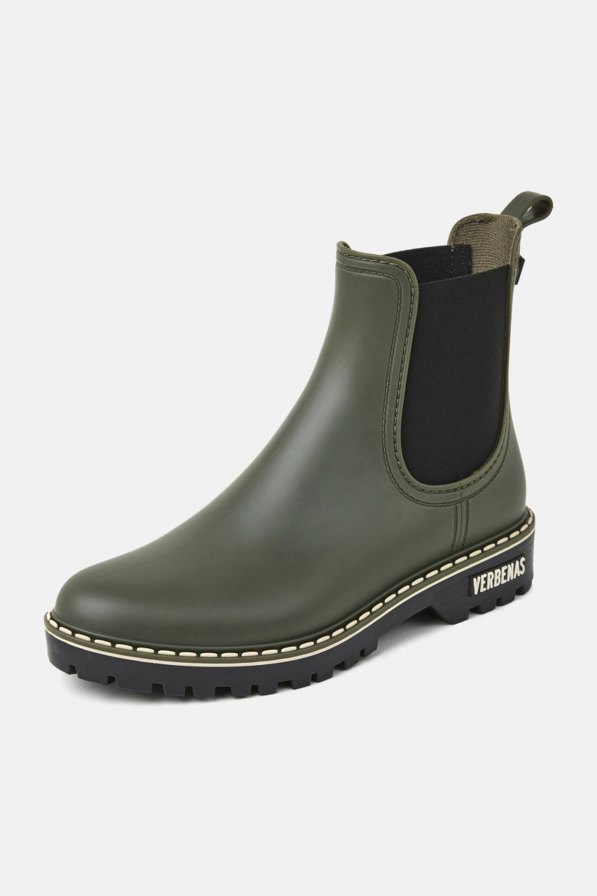 Verbenas Gummistiefel Gaudi Downtown Oliv Grün Schwarz