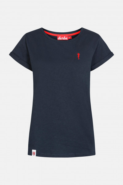 Derbe Basic Kippes Damen T-Shirt Navy Dunkelblau