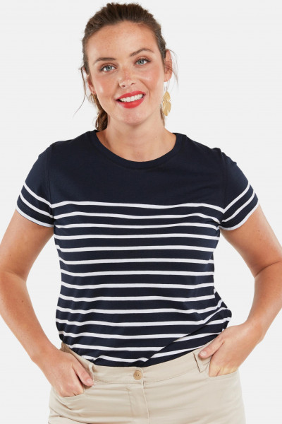 Armor Lux T-Shirt Etel Damen Dunkelblau Weiß Streifenshirt Heritage