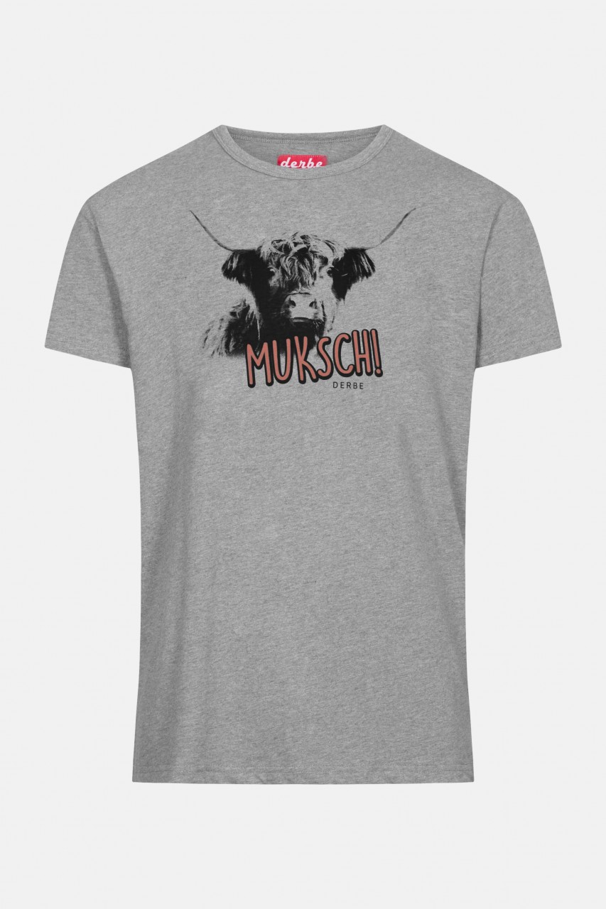 Derbe Muksch Herren T-Shirt Grey Melange Grau