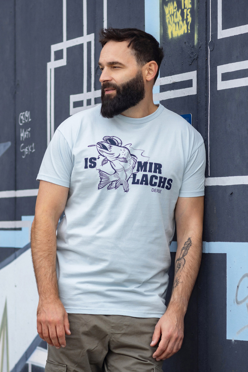 Derbe T-Shirt Is mir Lachs Herren Hellblau