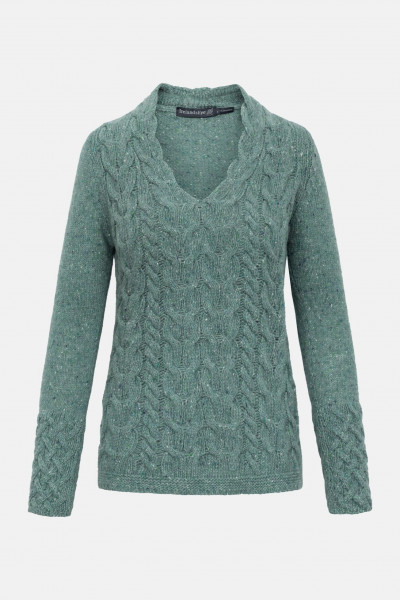 IrelandsEye Horseshoe Grün Damen Pullover Türkis Grau Ocean Mist