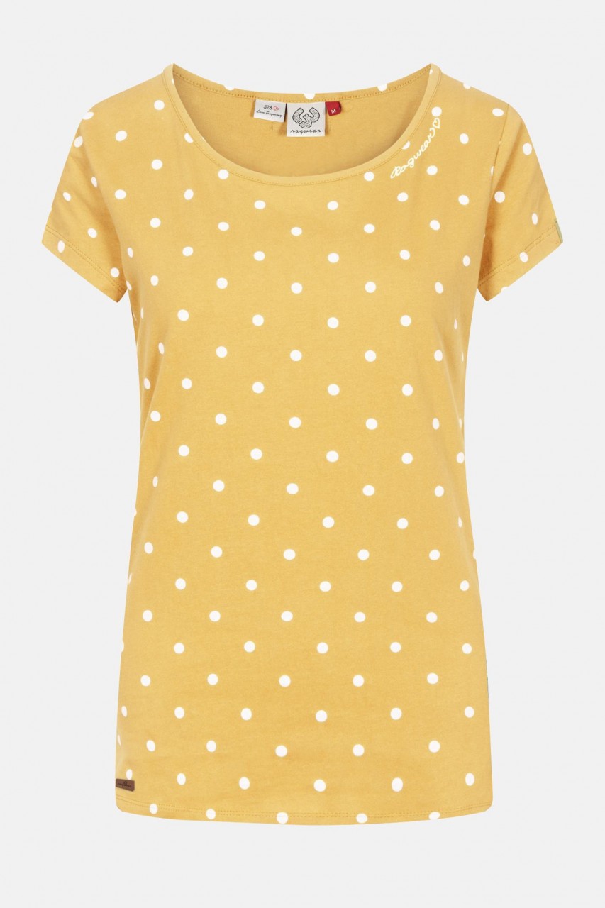 Ragwear Dots Punkte Damen T-Shirt Yellow Gelb