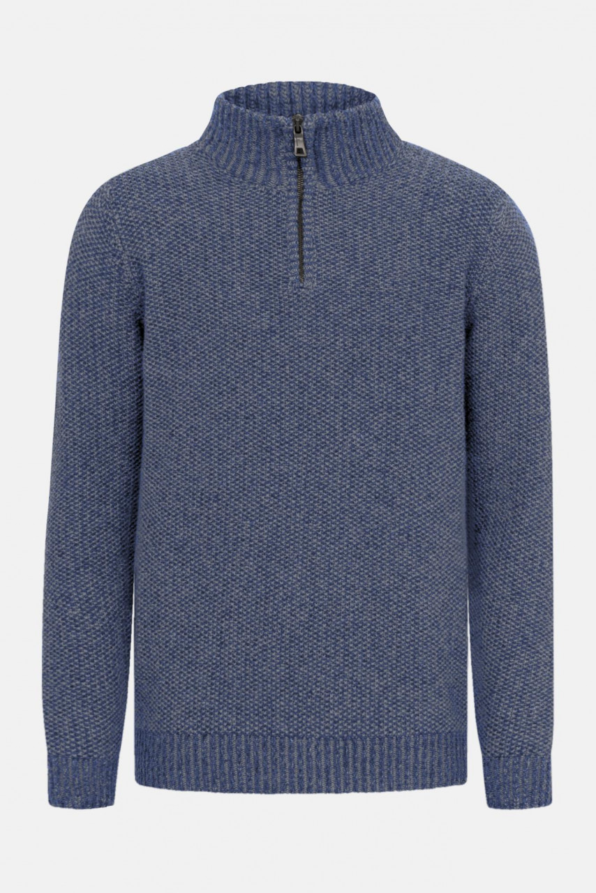 Fisherman out of Ireland Troyer Herren Pullover Blau Jeans