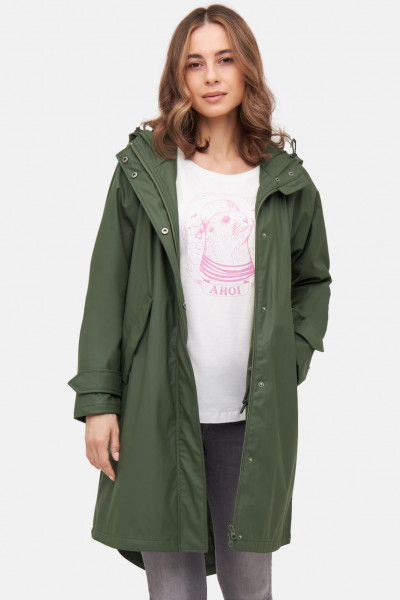 Derbe Regenjacke Traveby Friese Plain Damen Grün Oliv