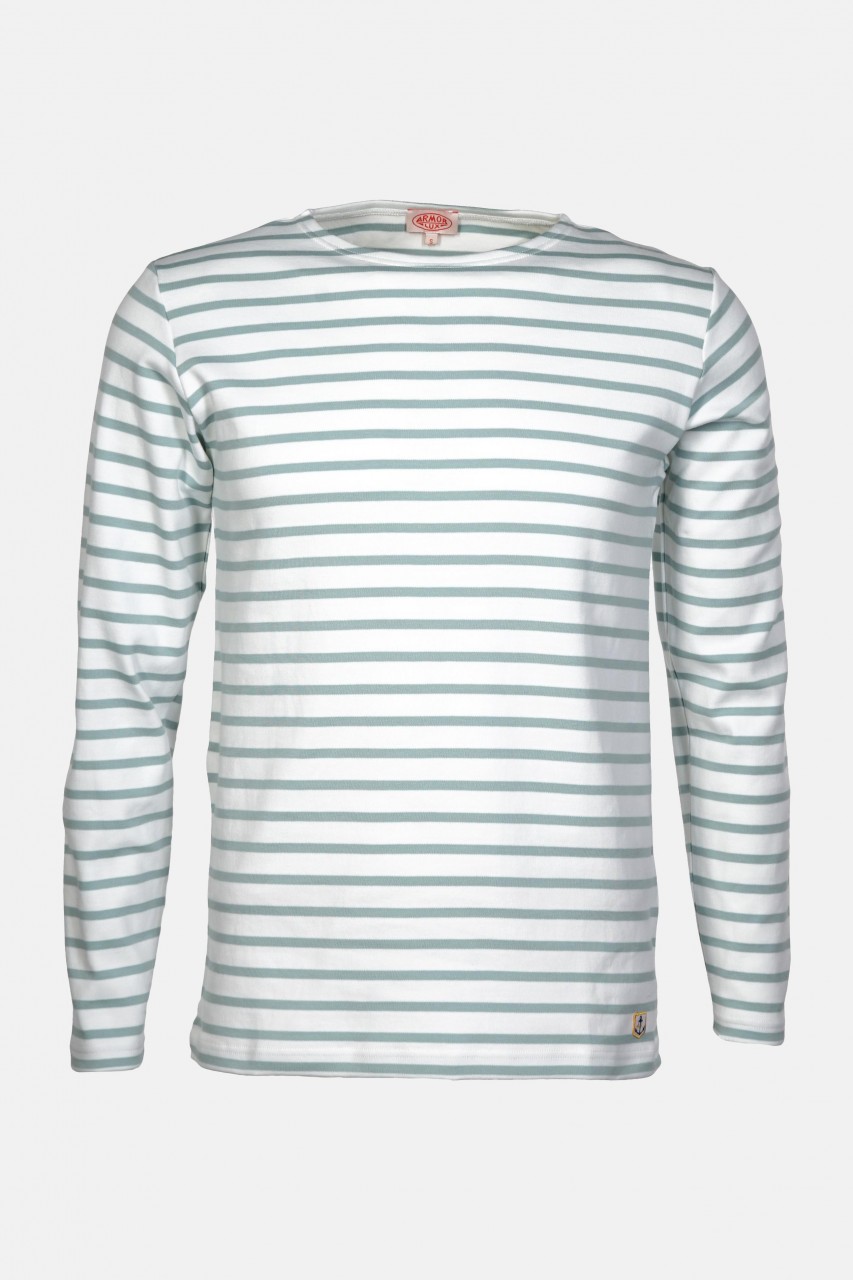 Armor Lux Herren Streifenshirt Weiß Mint Petrol Mariniere Heritage