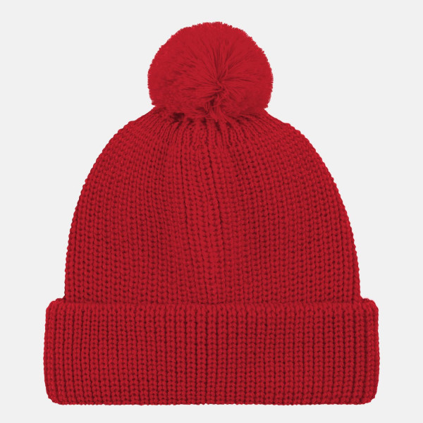 Pudelmütze Wolle Rot für Unisex von Hanseheld