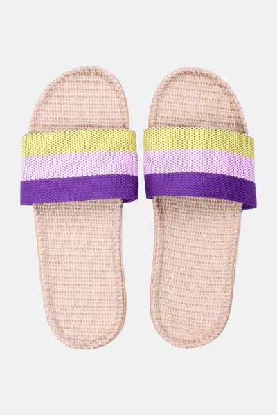 Danefae Sandalen Danelulu Damen Gelb Lila Bast Badelatschen