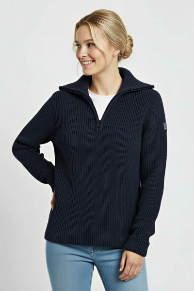 Damen Troyer Hanseheld Merino Blau GOTS Organic Damen Troyer Hanseheld Merino Blau GOTS Organic
