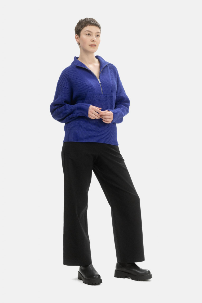 MELA Rippstrick Troyer KIMAYA Damen Blau Bold Baumwolle GOTS Organic