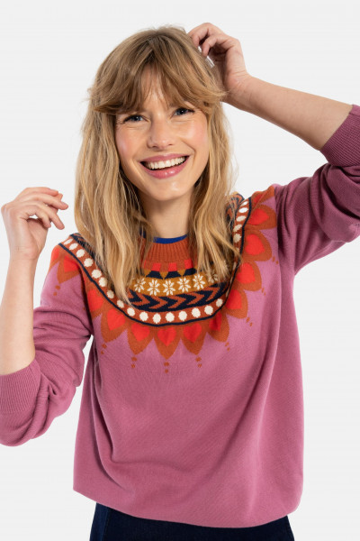 Danefae Danetrusty Strickpullover Rosa Rot Baumwolle