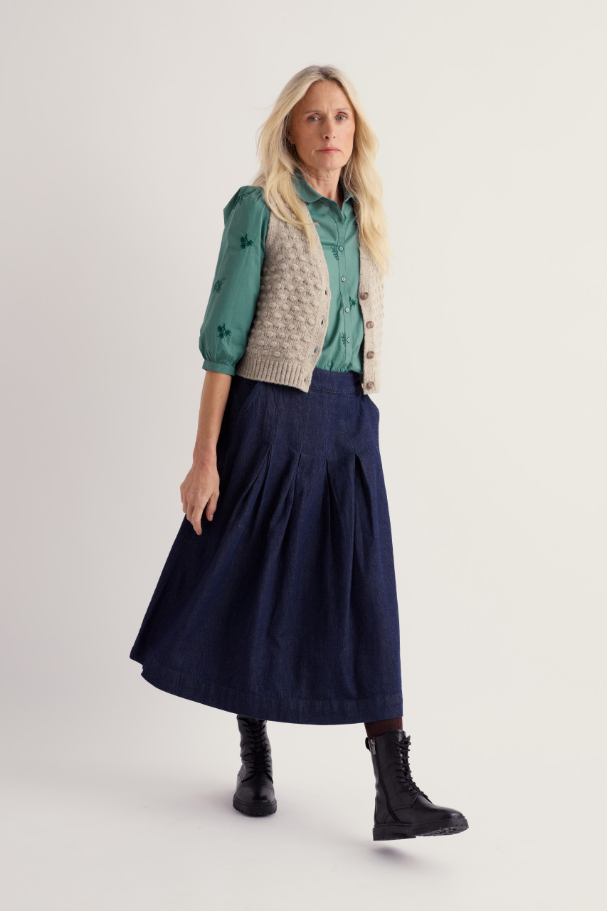 Seasalt Bluse Hope Damen Grün Stickerei Tannenzweige
