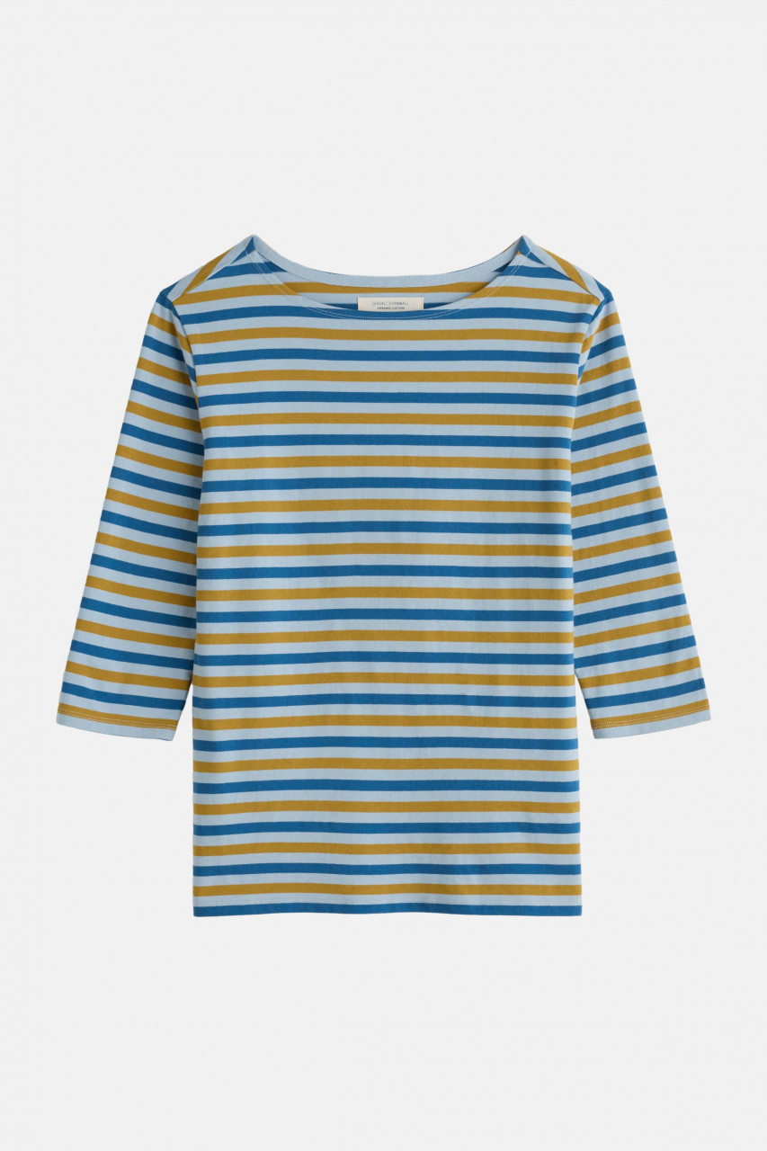 Seasalt Cornwall Streifenshirt Sailor Damen Blau Gelb GOTS