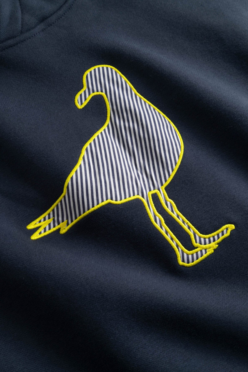 Derbe Hoodie Streifenmöwe Dunkelblau Kapuzenpullover GOTS
