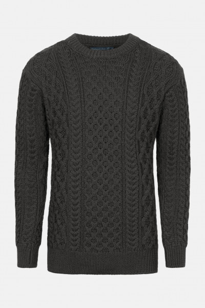 IrelandsEye Aran Blasket Grau Herren Pullover Graphite