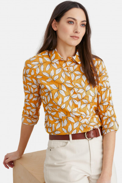 Seasalt Cornwall Larissa Sketch Leaf Damen Bluse Orange Honeysuckle Chalk