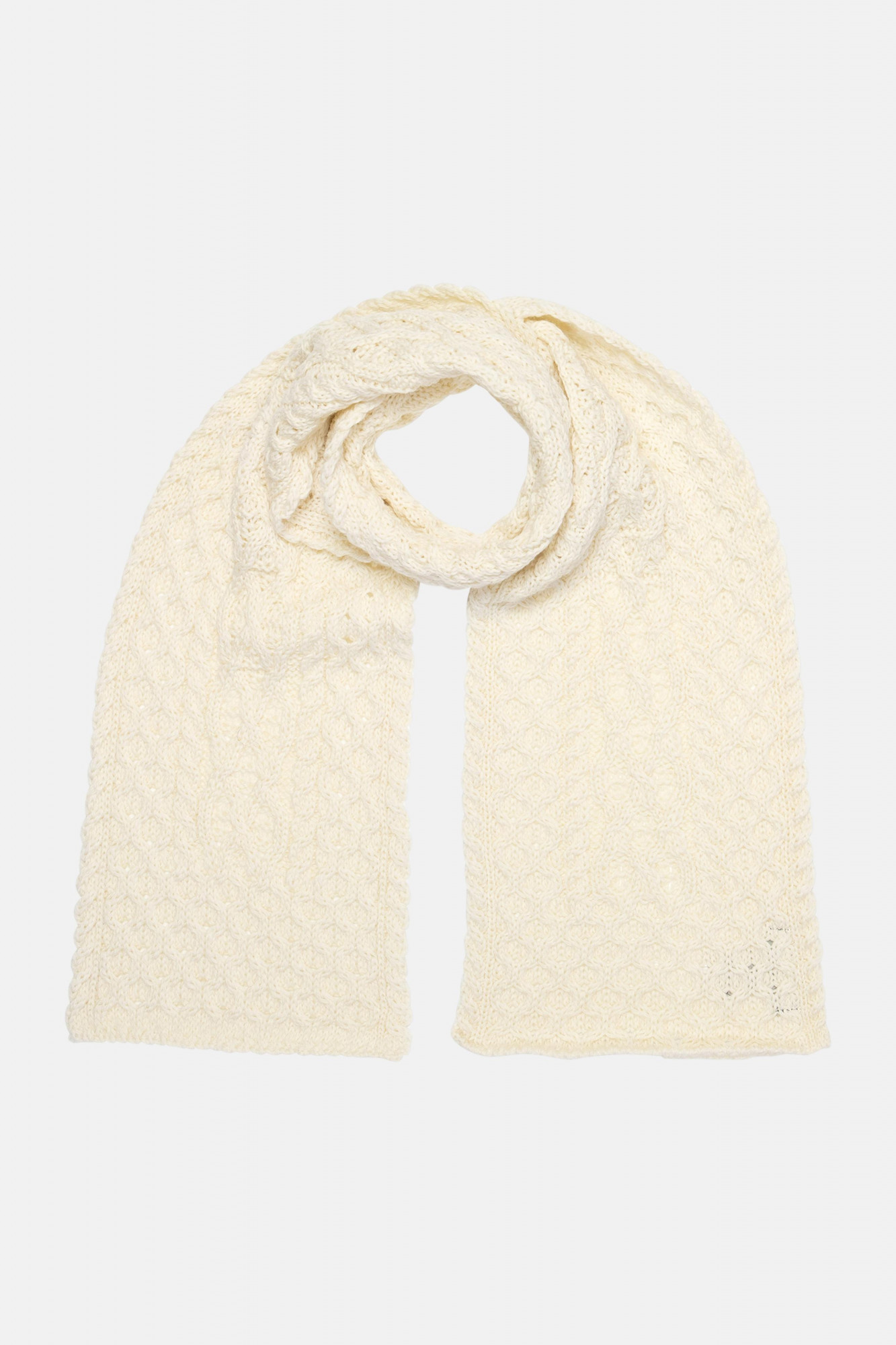 IrelandsEye Aran Scarf Schal Natural Weiß