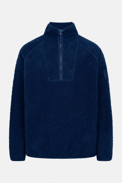 Derbe Herren Fleece Pullover Kuschelby Troyer Blau