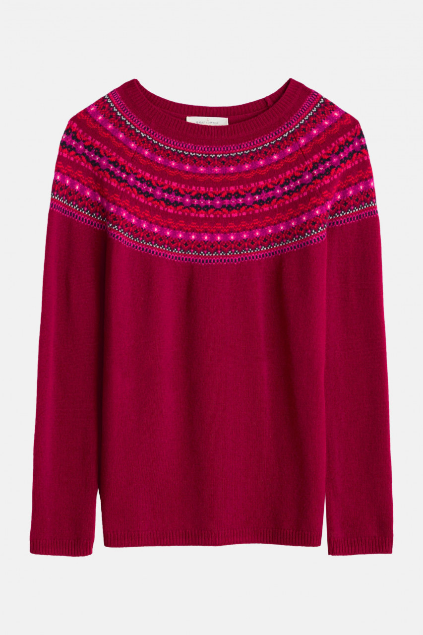 Seasalt Cornwall Pullover Seas Edge Damen Rot Blau Fairisle