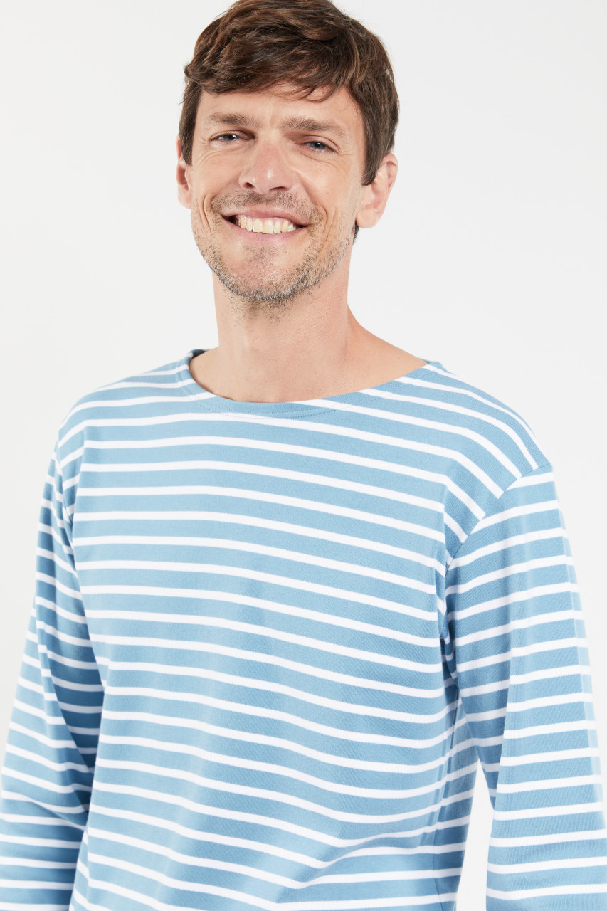 Armor Lux Streifenshirt Hellblau Weiß Gestreift Herren Mariniere