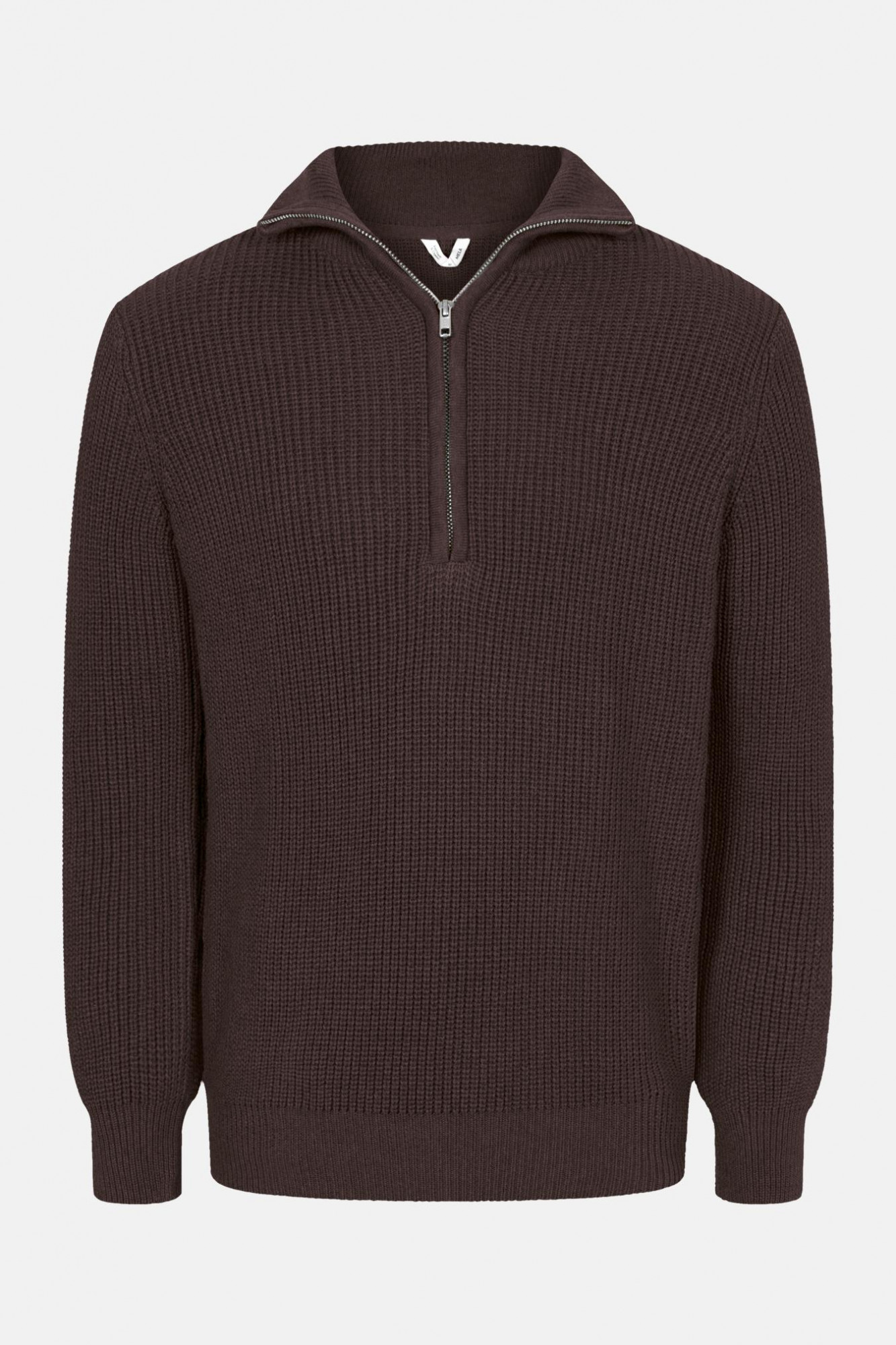 MELA Rippstrick Troyer UDAI Herren Pullover Braun Baumwolle