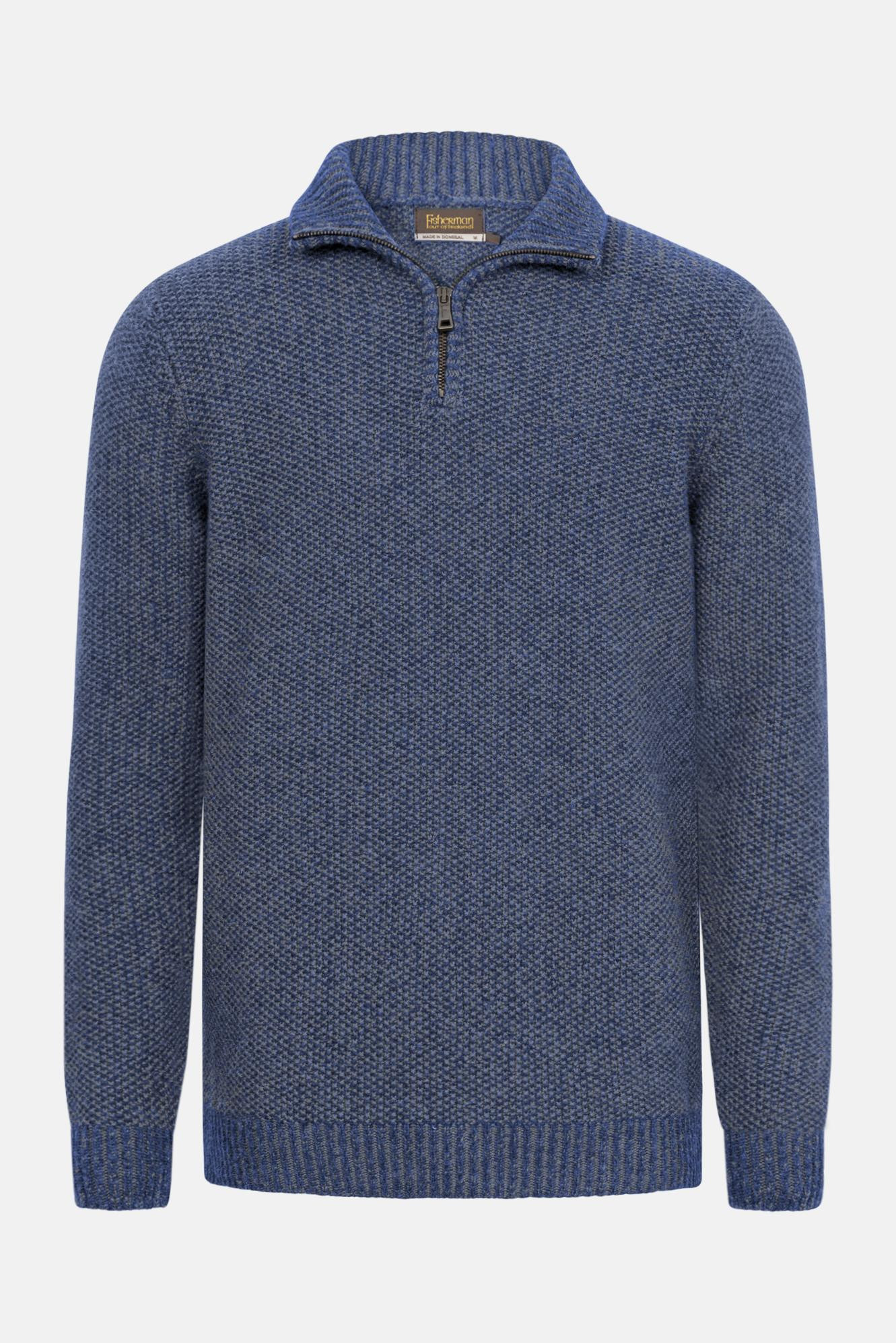 Fisherman out of Ireland Troyer Herren Pullover Blau Jeans