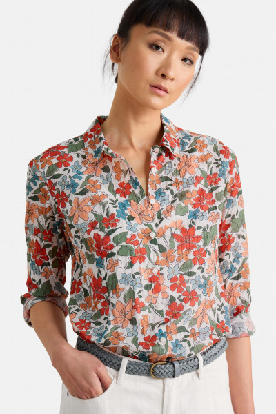 Seasalt Cornwall Bluse Larissa Damen Weiß Orange Blumen