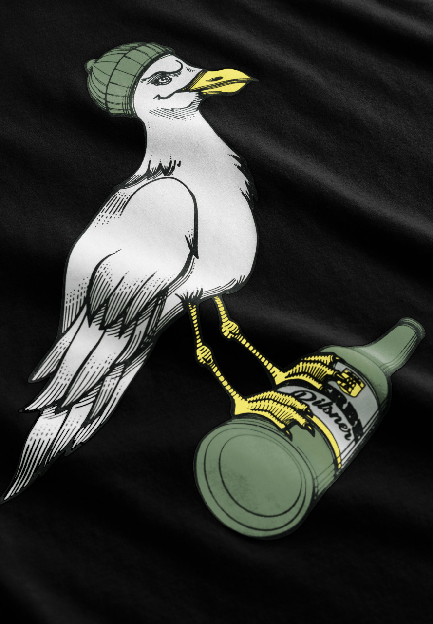 Derbe Sturmmöwe Herren T-Shirt Schwarz Black