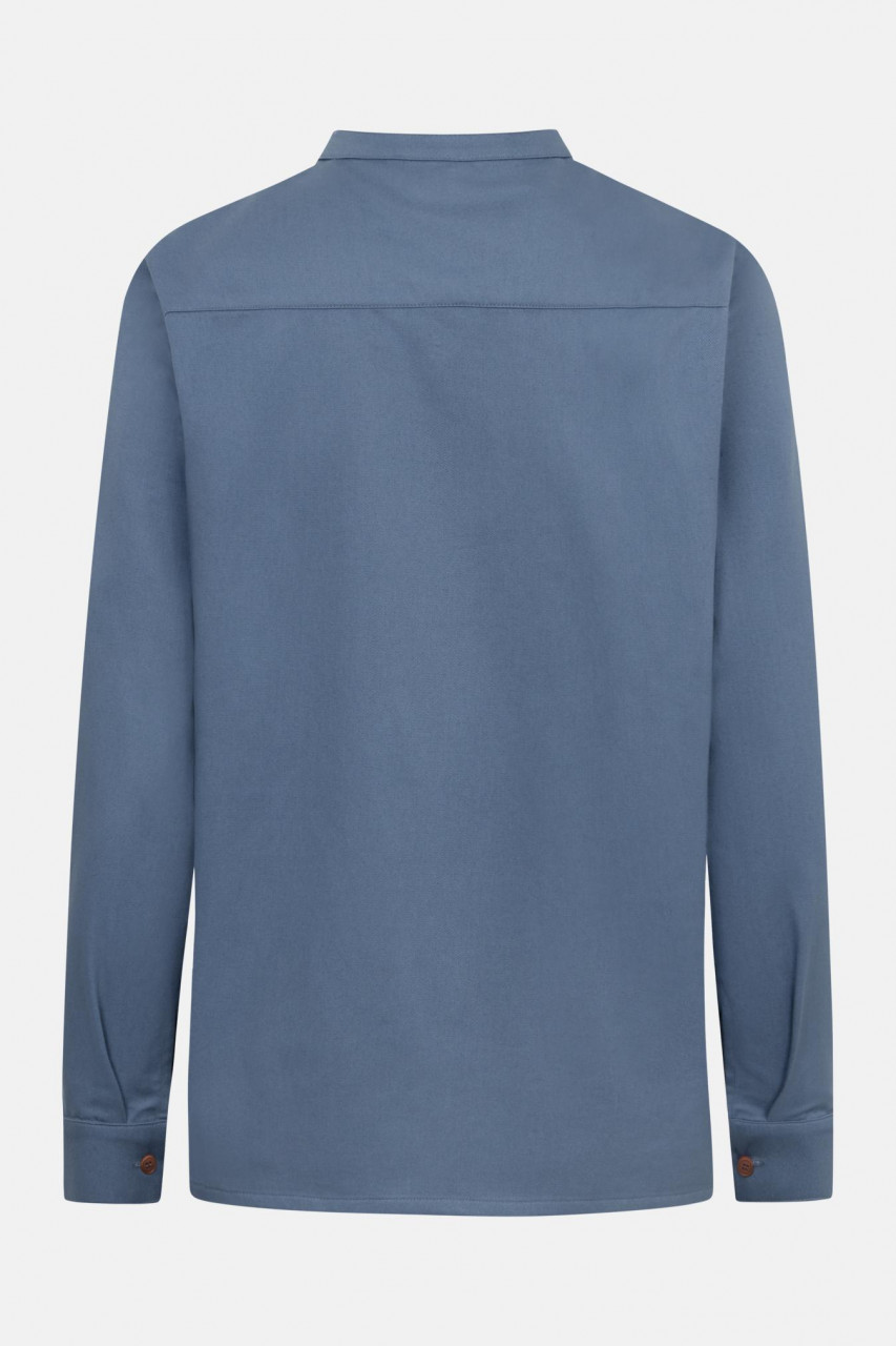 Hanseheld Stehkragen-Hemd Herren Jeans-Blau Baumwolle GOTS Organic