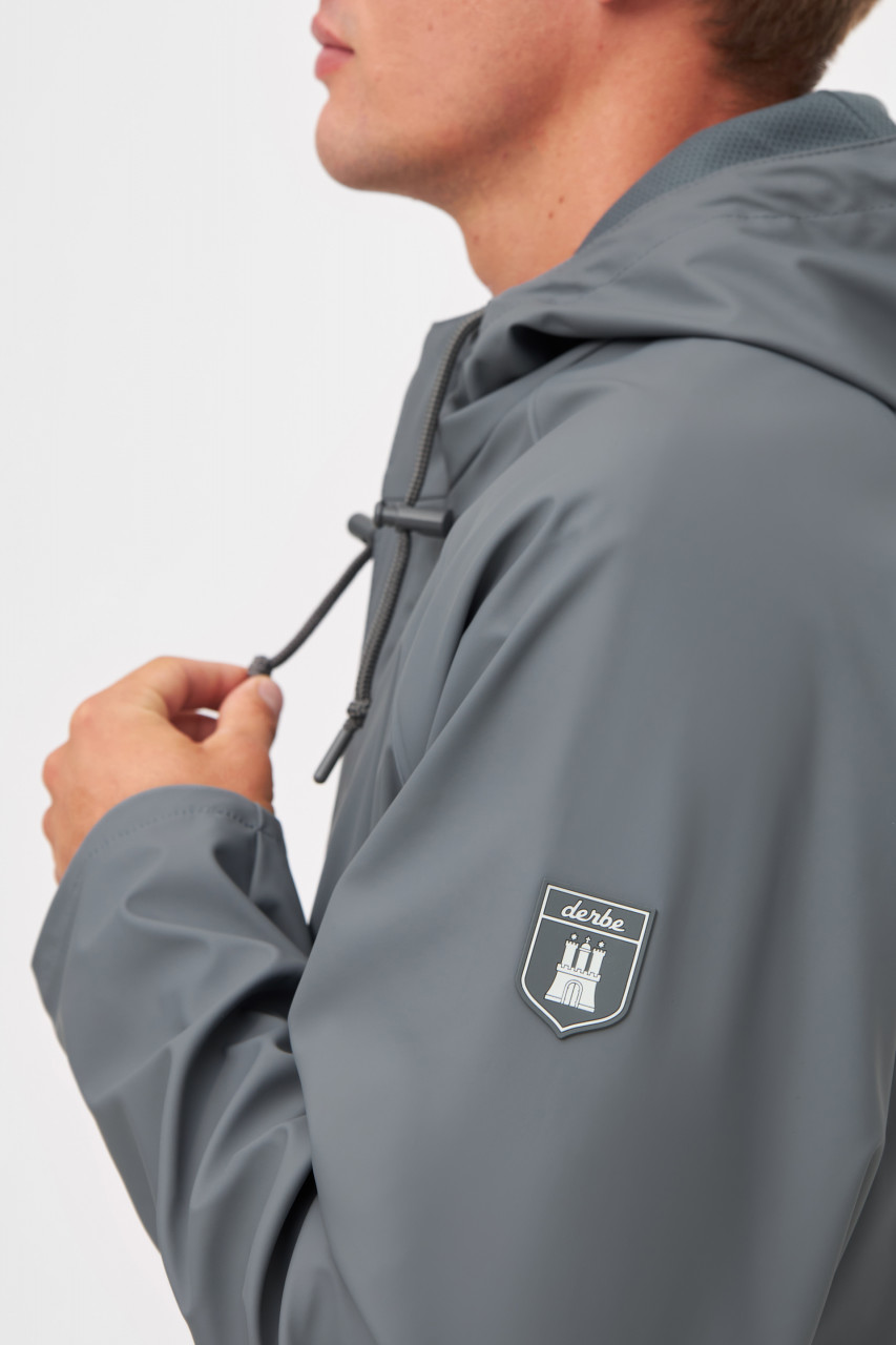 Derbe Regenjacke Passby Plain Herren Grau