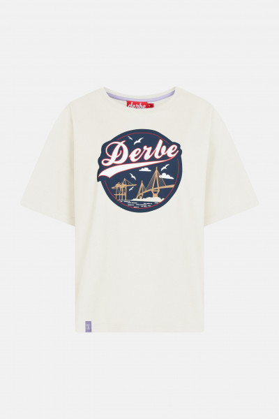 Derbe Hafenbrücke Damen T-Shirt Oversize Off White Weiß Derbe Hafenbrücke Damen T-Shirt Oversize Off White Weiß