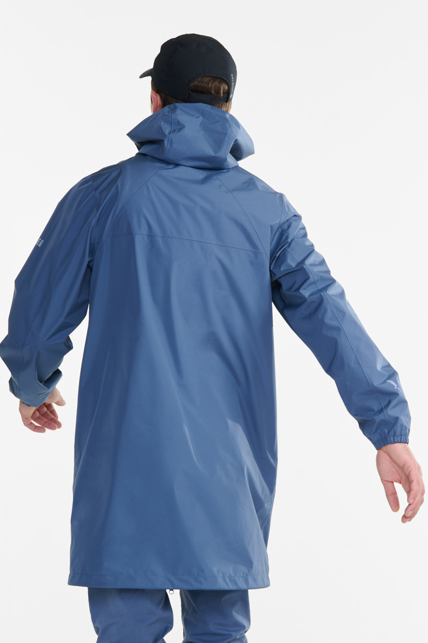 Aigle Regenjacke Hellblau Langer Parka Packbar Jeans Blau