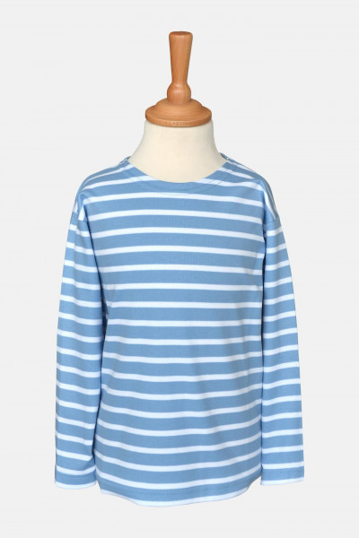 Gestreiftes Shirt - Kinder -  mittelblau/weißgestreift